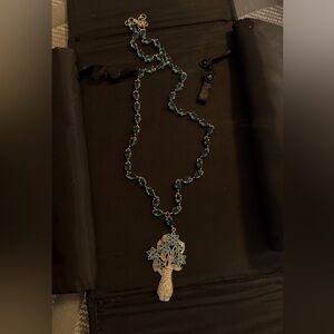 925 Siver Elegant Blue Crystal Necklace